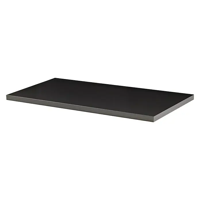 Dolle Balda adicional Sumo - L x An x Al: 40 x 80 x 2,5 cm, Madera, Color: Antracita - Encimera de cocina de acero inoxidable gris oscuro con una superficie lisa y reflectante y bordes limpios y modernos.