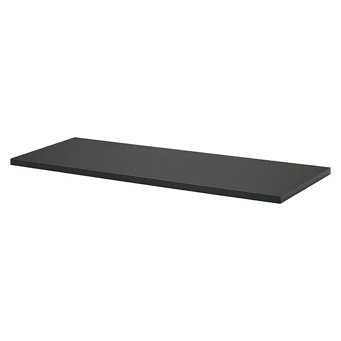 Dolle Balda adicional Sumo - L x An x Al: 40 x 115 x 2,5 cm, Madera, Color: Antracita - Primer plano de una elegante encimera gris, perfecta para cocinas modernas o espacios de trabajo que buscan un diseño minimalista.