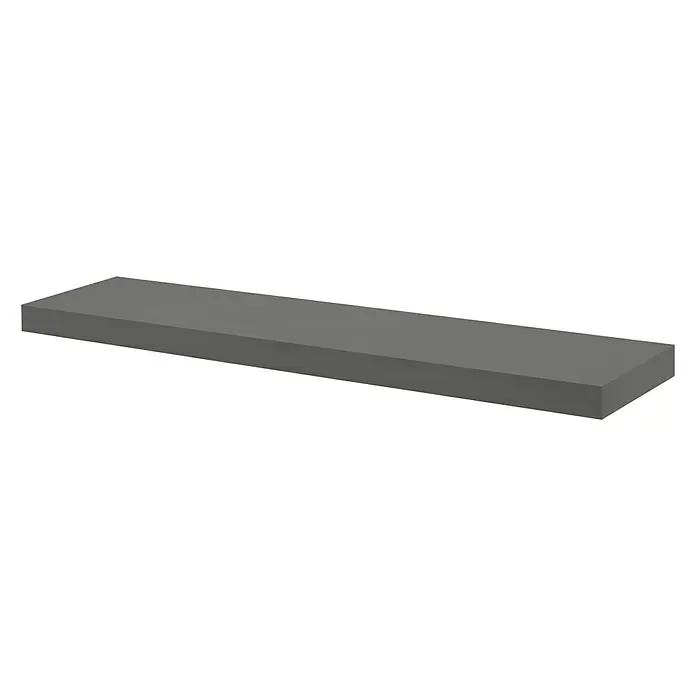 Dolle Estante flotante Big Boy - L x An x Al: 115 x 25 x 5 cm, Gris, Carga soportada: 30 kg - Esta imagen muestra una estantería flotante gris sobre un fondo negro, ofreciendo una solución de almacenamiento sencilla y moderna para cualquier habitación.