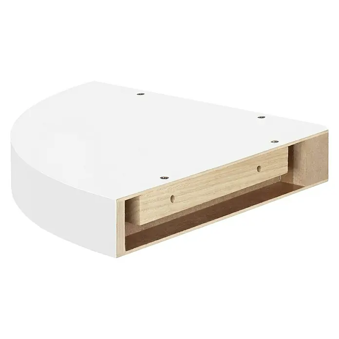 Dolle Estante flotante Big Boy - L x An x Al: 30 x 30 x 5 cm, Blanco, Carga soportada: 12 kg - Estante de pared blanco semicircular, perfecto para espacios pequeños y esquinas, hecho de material de madera resistente para fácil instalación.