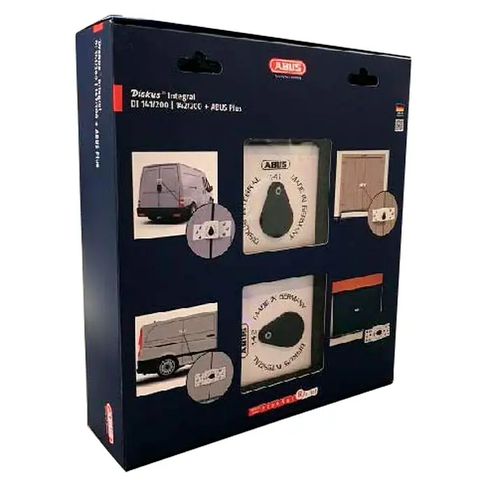 Abus Diskus Juego de candados 141+142+20/70 - 2 ud. - Juego de cerraduras de seguridad ABUS Diskus Integral, ideal para furgonetas y puertas de garaje, proporciona alta seguridad "Made in Germany".