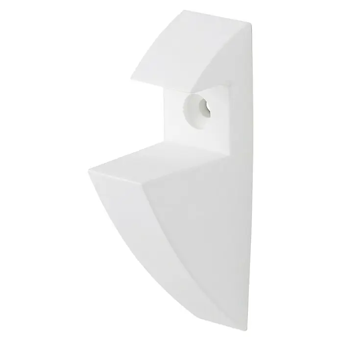 Dolle Soporte de pared para estantes Polyclip - Carga soportada: 15 kg, Blanco, 1 ud. - Casita para pájaros blanca con diseño moderno y agujero de entrada circular, ideal para el jardín o balcón para proporcionar un hogar seguro a las aves.