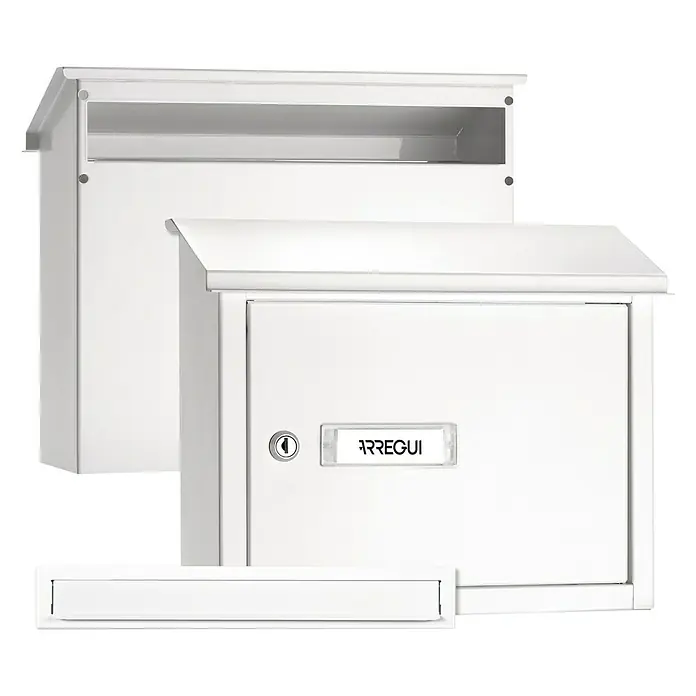 Arregui Juego de buzón - 2 ud., Blanco - Tres buzones Arregui en blanco, ideales para la recepción segura de correo y paquetería. Diseño elegante para cualquier fachada.