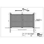 Soncost Gartentor CL03 (181,6 x 350,8 cm, Silbergrau)