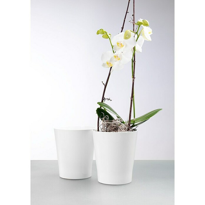 Vaso per orchidee Merina Bianco lucido Ø 14 cm / altezza 15 cm