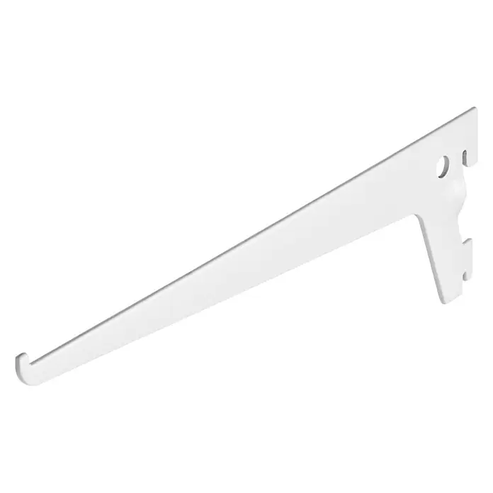 Dolle Soporte de estanterías simple - Largo: 25 cm, Carga soportada: 55 kg, Blanco - Un soporte blanco para estantes para montaje en pared, con ganchos para una fácil instalación y sujeción segura.