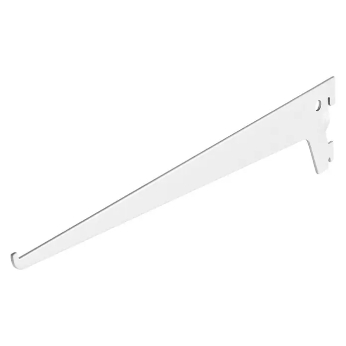 Dolle Soporte de estanterías simple - Largo: 35 cm, Carga soportada: 55 kg, Blanco - Un soporte de estante ajustable blanco para montar estantes en guías de pared, permitiendo estanterías flexibles. Ideal para tiendas y almacenes.