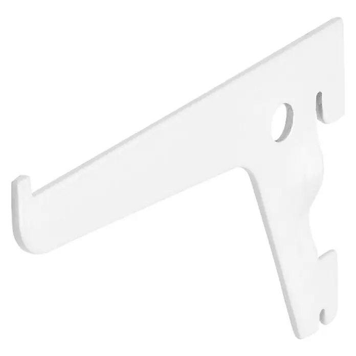Dolle Soporte de estanterías simple - Largo: 10 cm, Carga soportada: 55 kg, Blanco - Un soporte de estante blanco para montaje en pared, ideal para estantes en salones, oficinas o tiendas para sujetar objetos de forma segura.