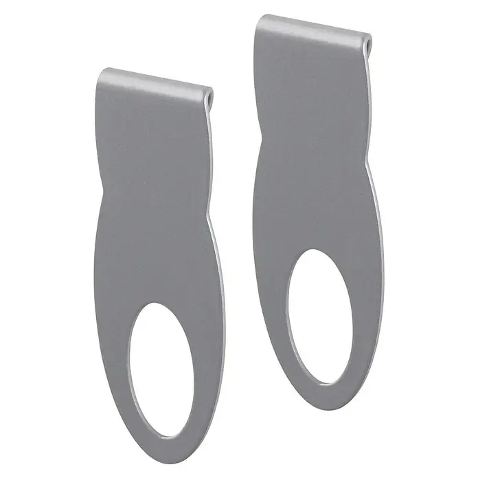 Dolle Walk In Gancho multiusos - L x An x Al: 1,3 x 8,5 x 14,6 cm, Acero, Plateado - Dos pestañas de montaje autoadhesivas grises con un agujero para sujetar objetos. Solución práctica para colgar.