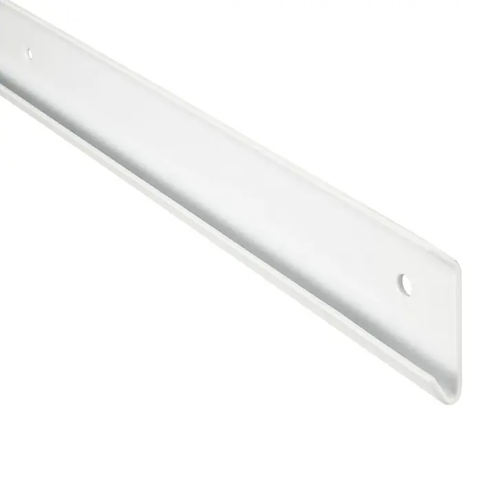 Dolle Walk In Carril de suspensión - Largo: 84 cm, Acero, Blanco - Soporte blanco para estantería con orificio de montaje, que ofrece un soporte robusto y elegante para las estanterías.