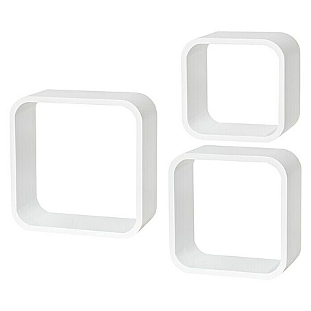 Dolle Wandregal-Set Cube (Weiß, Belastbarkeit: 15 kg)
