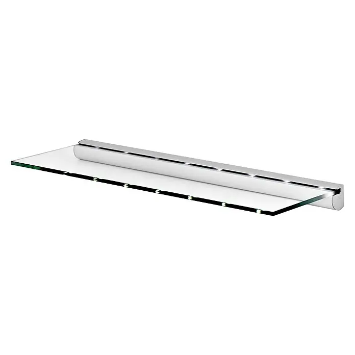 Dolle Balda adicional Led Light - L x An x Es: 60 cm x 20 cm x 8 mm, Vidrio - Elegante estante de vidrio iluminado con LED que realza los interiores modernos. Perfecto para exhibir artículos con iluminación ambiental.