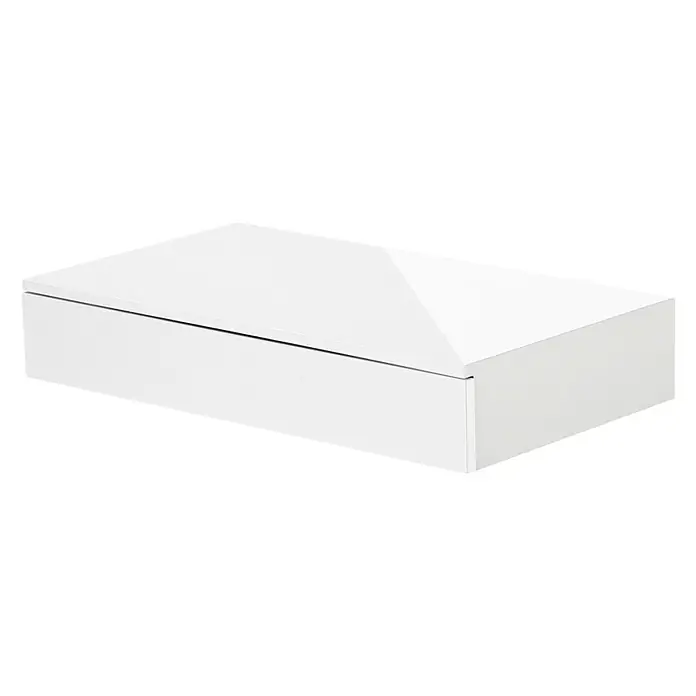 Dolle Wandregal Cassetto - L x B x H: 42 x 25 x 8 cm, Weiß, Glänzend - Elegante weiße Schmuckschatulle mit einem minimalistischen Design. Die glatte Oberfläche und die präzise Verarbeitung machen sie zu einem stilvollen Aufbewahrungsort.
