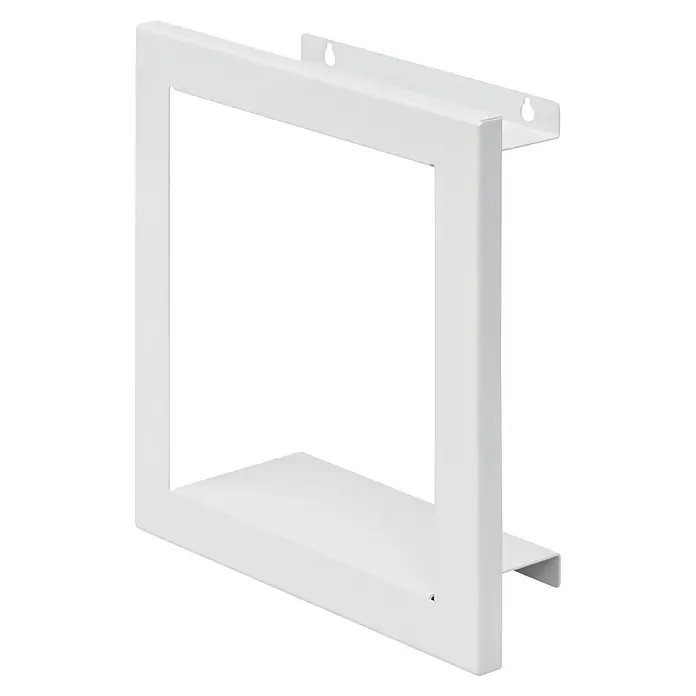 Dolle Estante flotante Figura - 285 x 285 x 85 mm, Blanco, Carga soportada: 15 kg - Un soporte de estante rectangular blanco con soporte de pared presenta una solución moderna y minimalista para estantes de montaje en pared.