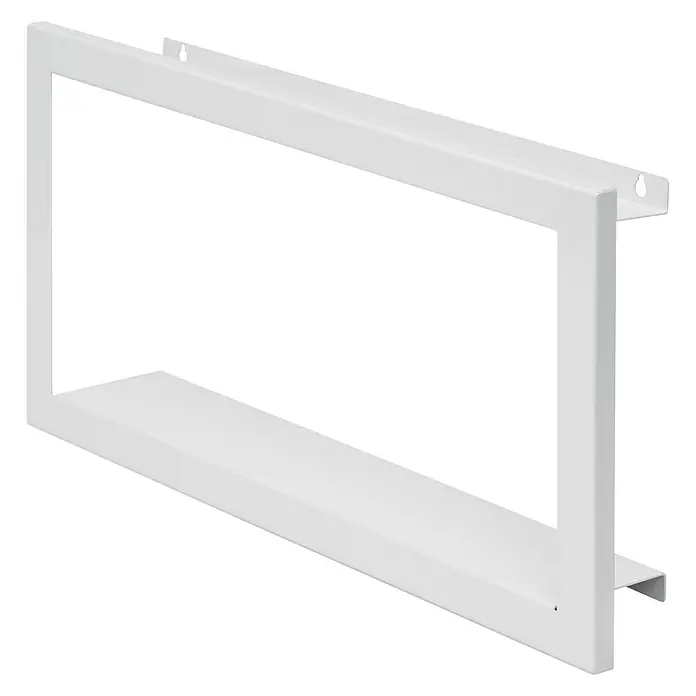 Dolle Estante flotante Figura - 600 x 285 x 85 mm, Blanco, Carga soportada: 15 kg - Aquí hay un marco de pata de mesa de metal blanco. El marco minimalista presenta una forma rectangular y orificios de montaje para una fácil instalación.