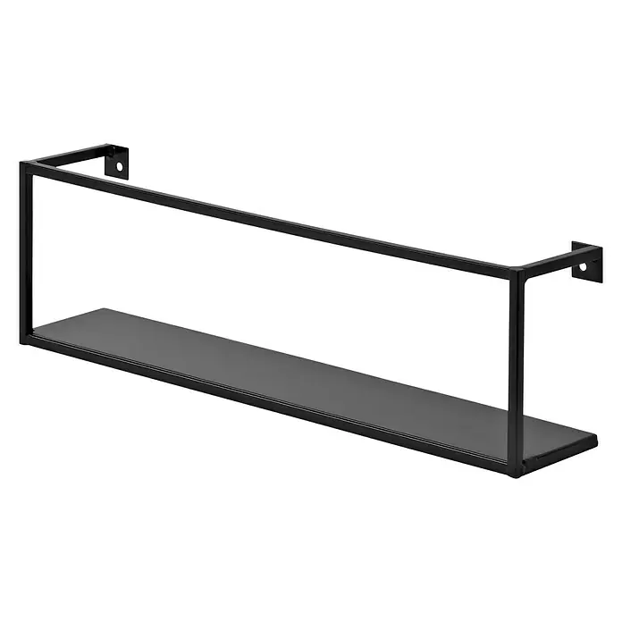 Dolle Wandregal Aquarium - L x B x H: 40 x 8 x 12 cm, Belastbarkeit: 15 kg, Stahl - Schweberegal mit schwarzem Metallrahmen und Ablagefläche, ideal für moderne Wanddekoration und zur Präsentation von Gegenständen.