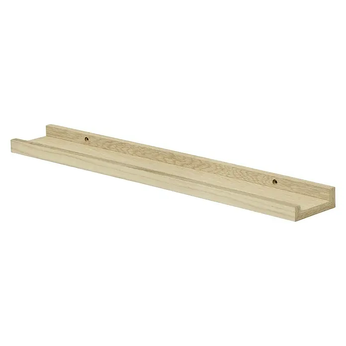Dolle Wandregal Border - L x B x H: 60 x 9 x 3 cm, Eiche, Belastbarkeit: 5 kg - Holzregal mit natürlicher Holzmaserung und zwei vorgebohrten Löchern zur einfachen Wandmontage für eine stilvolle Präsentation von Deko.