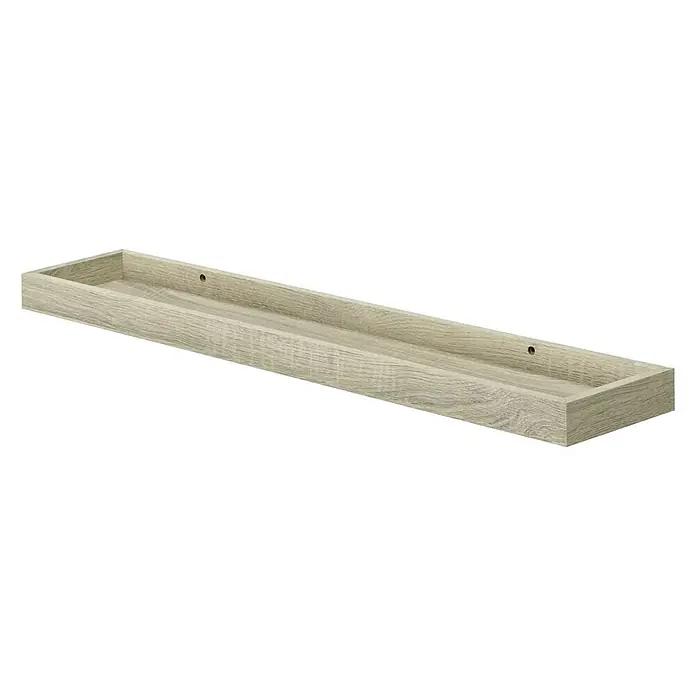 Dolle Wandregal Loggia - L x B x H: 80 x 15 x 4 cm, Eiche - Ein schwebendes Wandregal mit heller Holzmaserung, das eine moderne und praktische Aufbewahrungslösung für jeden Raum bietet.