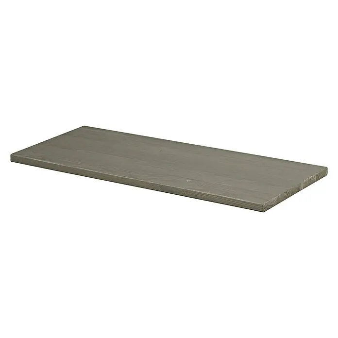 Dolle Estante flotante Lite Vintage - L x An x Es: 60 x 25 x 1,8 cm, Pino gris - Una encimera de madera gris, perfecta para cocinas y áreas de trabajo modernas. La placa es robusta, duradera y ofrece mucho espacio.