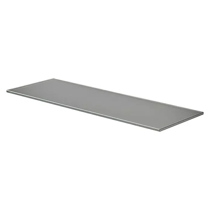 Dolle Balda adicional Standard - L x An x Al: 60 x 20 x 0,8 cm, Vidrio, Color: Gris - Una sola estantería rectangular gris de vidrio o metal, ideal para un espacio habitable moderno.