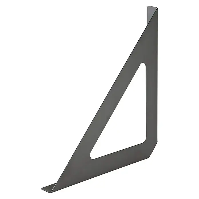 Dolle Stegkonsole TRI - L x H: 240 x 240 mm, Titan - Ein grauer, moderner Regalträger aus Metall, der ein schlichtes, dreieckiges Design mit einer offenen Form aufweist.