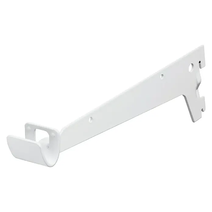 Dolle Walk In Soporte de barra para ropa - Largo: 25 cm, Acero, Blanco, 1 ud. - Un solo soporte de estante blanco utilizado para fijar un estante a la pared. El soporte es resistente y tiene un diseño moderno.
