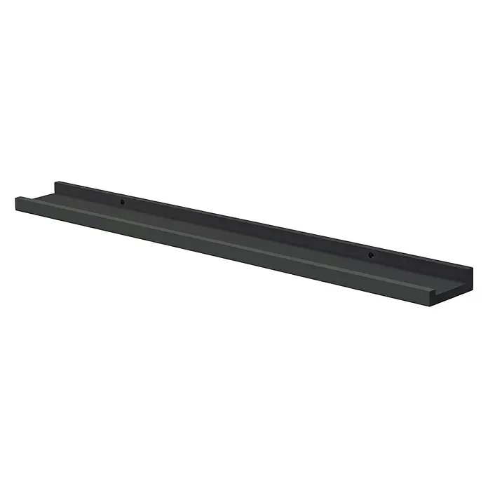 Dolle Bilderregal - L x B x H: 80 x 9 x 3 cm, Belastbarkeit: 5 kg, Schwarz - Ein schlichtes schwarzes Bilderleiste-Regal, das eine moderne Ästhetik verleiht und ideal für die Präsentation von Kunst und Dekoration ist.
