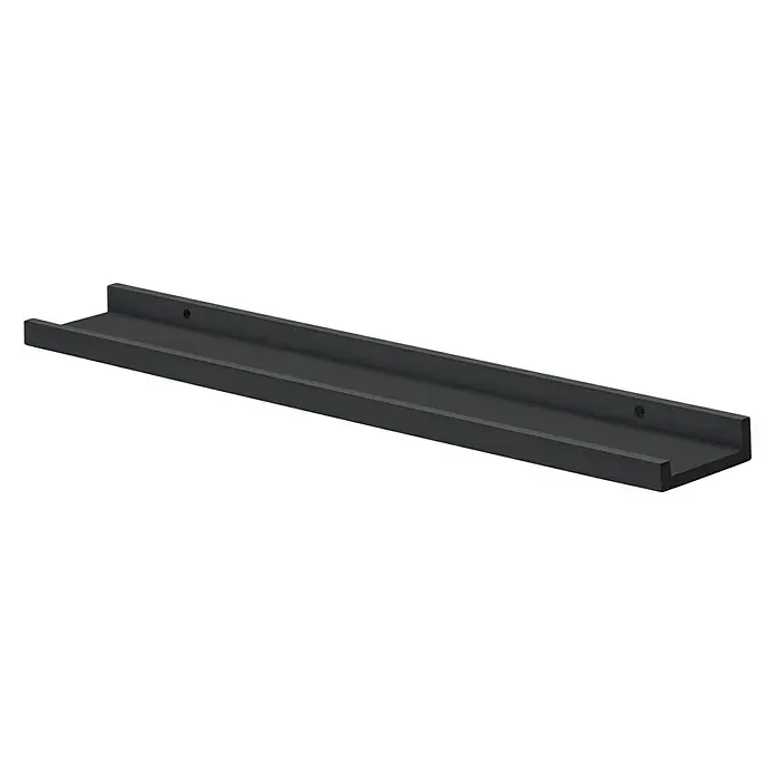 Dolle Bilderregal - L x B x H: 60 x 9 x 3 cm, Belastbarkeit: 5 kg, Schwarz - Schwarzes Regal für Bilderleisten zur Wandmontage. Elegantes Design für Wohnzimmer, Schlafzimmer oder Flur. Praktische Aufbewahrung.