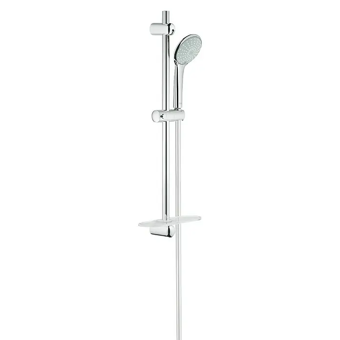 Grohe Euphoria 110 Brausegarnitur Duo - Lochabstand: 47 cm - 62 cm, Art Strahl: Rain, SmartRain, Chrom - Moderne Duschstange mit Handbrause und Ablage, ideal für jedes Badezimmer. Verchromtes Design für eine stilvolle Optik.