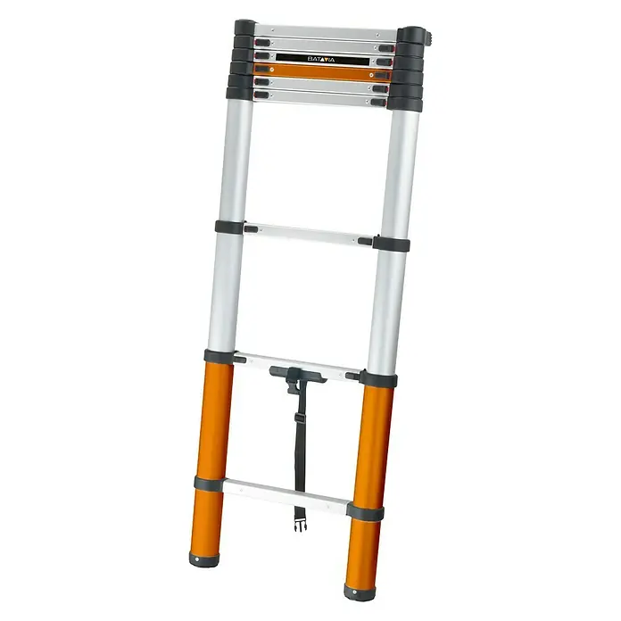 Batavia Escalera telescópica Giraffe Air - Número de peldaños: 8 ud., Altura de trabajo: 3,4 m, Carga soportada: 150 kg - Una escalera telescópica de aluminio extensible de Batavia, ideal para aplicaciones versátiles en la casa y el jardín.