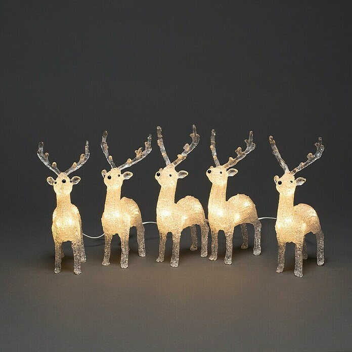Konstsmide Set di illuminazione decorativa a LED in acrilico renna