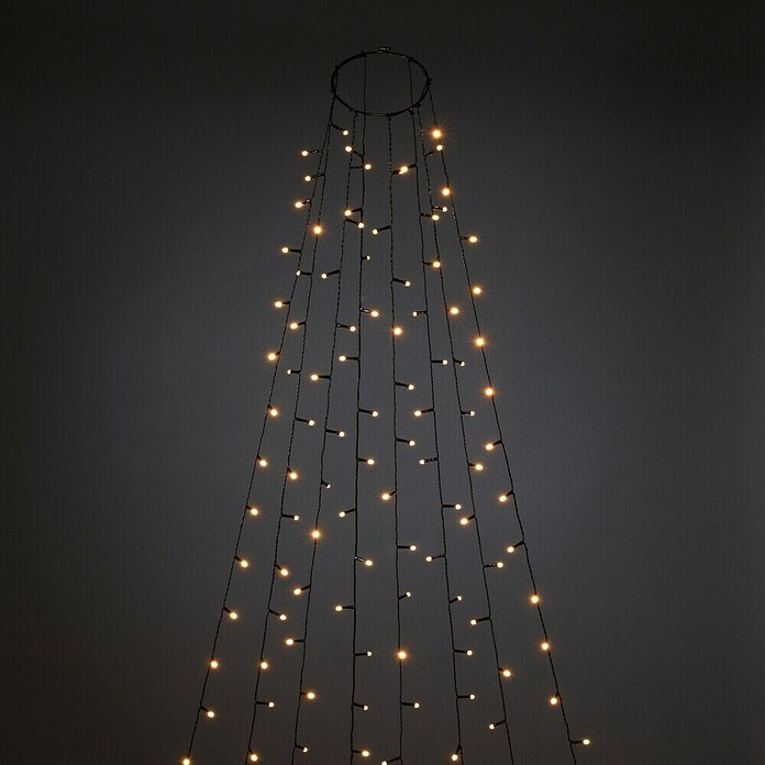 KONSTSMIDE Guirlande lumineuse verticale à LED et avec anneau pour arbres