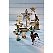 Christbaumschmuck Hirsch mit Fell (Braun, Kunststoff, Rund)