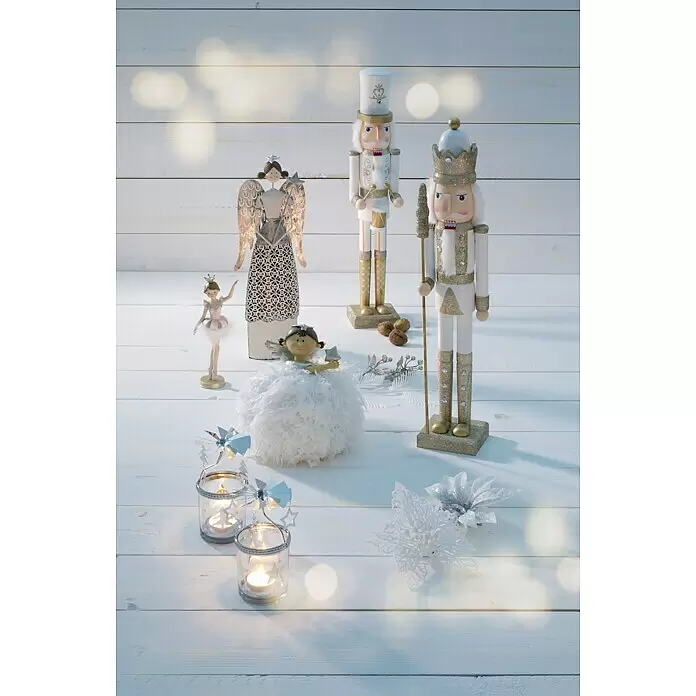 Dekoblüten Weihnachtsstern mit Clip - Durchmesser: 18 cm, Kunststoff, Weiß, Christrose - Stimmungsaufnahme