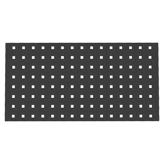 Badewanneneinlage Basky - 70 x 35,5 cm, PVC, Schwarz - Graues Kunststoff-Geflecht mit quadratischen Aussparungen, ideal für Bastelarbeiten und dekorative Anwendungen.