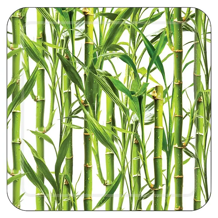 Diaqua Antirutschmatte Smoothie Bamboo - 54,5 x 54,5 cm, PVC, Grün/Weiß - Quadratischer Teller mit einem Motiv aus grünen Bambusstämmen und Blättern, ideal für thematische Partys oder als Dekoration.