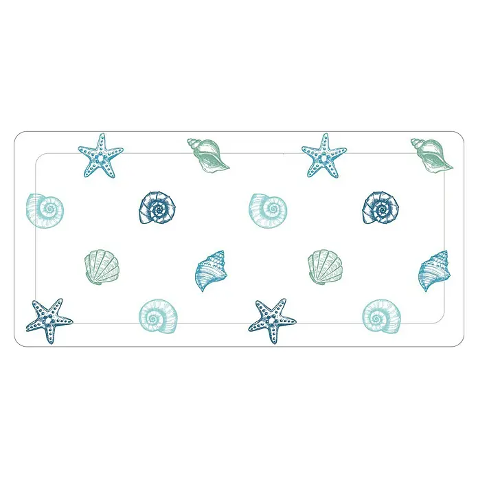 Diaqua Antirutschmatte Smoothie Mare - 35 x 71 cm, PVC, Blau/Weiß - Weiße Tischmatte mit blau-grünem Meeresfrüchtemuster. Die Tischmatte ist ein dekoratives Wohnaccessoire für den Tisch.