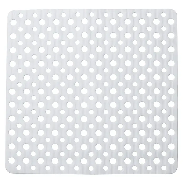 Diaqua Antirutschmatte Mesh - 53 x 53 cm, PVC, Weiß - Das Bild zeigt eine weiße Duschmatte mit einem regelmäßigen Muster aus kleinen und großen Löchern, ideal für sicheren Halt im Badezimmer.