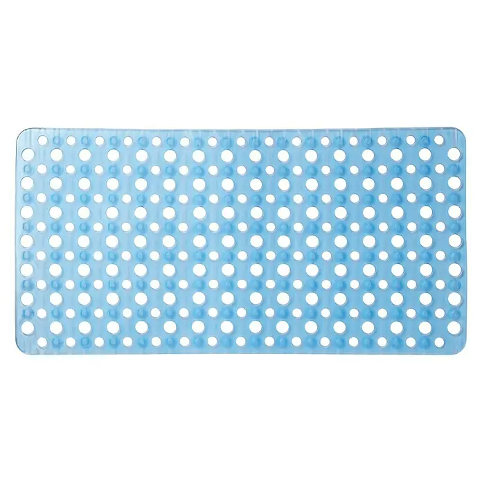 Diaqua Antirutschmatte Mesh - 71 x 35 cm, PVC, Hellblau - Blaue Badewannenmatte mit Saugnäpfen für sicheren Halt und Komfort in der Dusche.