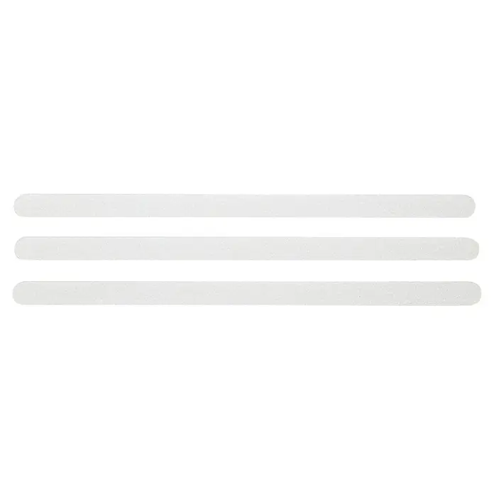 Antirutschband - L x B: 38 x 7,5 cm, Transparent - Drei weiße, abgerundete Rechtecke auf schwarzem Hintergrund. Ideal als Designelement.