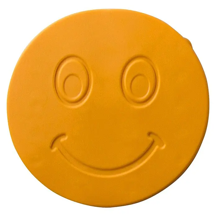 Diaqua Anti-Rutsch-Pad Minis Smile - 5 Stk., PVC, Orange - Gelbes Smiley-Gesicht mit aufgedrucktem Gesicht, ideal für Kinderzimmer, Partys oder als Dekorationselement, das Fröhlichkeit verbreitet.