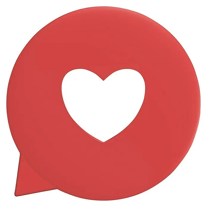 Diaqua Anti-Rutsch-Pad Minis Love - 5 Stk., PVC, Rot - Rotes Chat-Symbol mit Herzform. Das Symbol eignet sich gut für soziale Medien und andere digitale Plattformen, um Zuneigung auszudrücken.