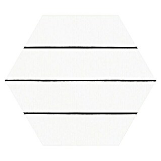 Feinsteinzeugfliese Hexagon Porto Savona (22 x 25 cm, Weiß/Schwarz, Matt)