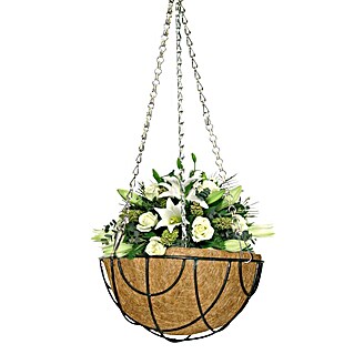 Plantenhanger Hanging basket (Ø x h: 25 x 13 cm, Metaal, Eiken/Bruin)