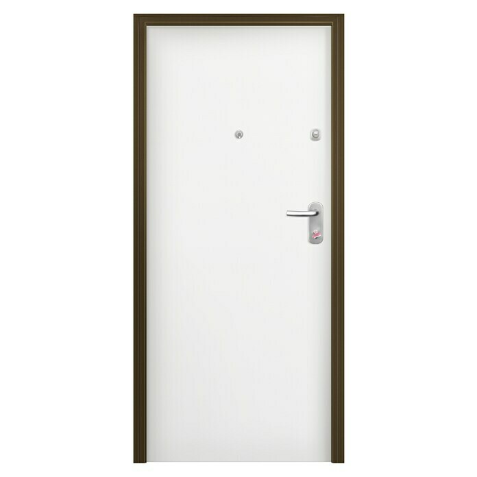 Puerta de entrada acorazada Sapelly/Lacada blanca 100 (80 x 204 cm, Izquierda)