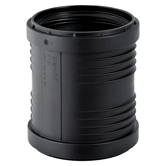 Geberit Silent PP-Überschiebmuffe - Nennweite: 70 mm - Schwarze Muffe für Abwasserrohre, ideal für Sanitärinstallationen und zur Geräuschreduzierung im Haus. Robuste Bauweise für lange Haltbarkeit.