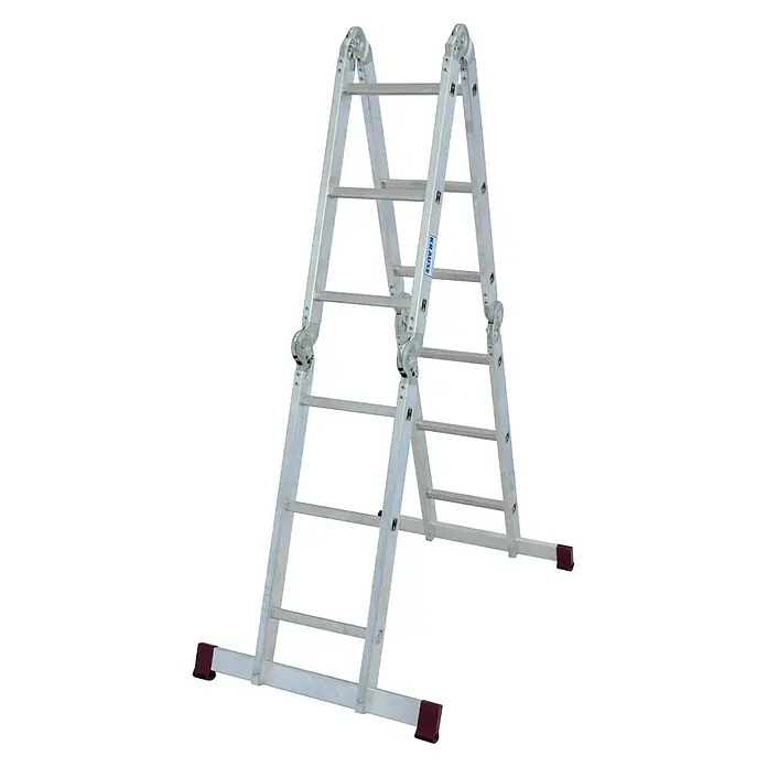 Krause Corda Mehrzweckleiter Set - Anzahl Tritte: 12 Stk., Arbeitshöhe: 4,4 m, Belastbarkeit: 150 kg, Aluminium - Krause Vielzweckleiter aus Aluminium, ideal für Arbeiten im Innen- und Außenbereich. Kompaktes Design für einfache Lagerung.