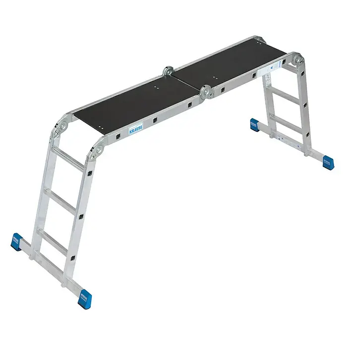 Krause Combi Multiboard für Gelenkleitern - Länge: 81 cm - Das Bild zeigt eine Krause Arbeitsbühne, die eine sichere und stabile Plattform für verschiedene Arbeiten bietet.