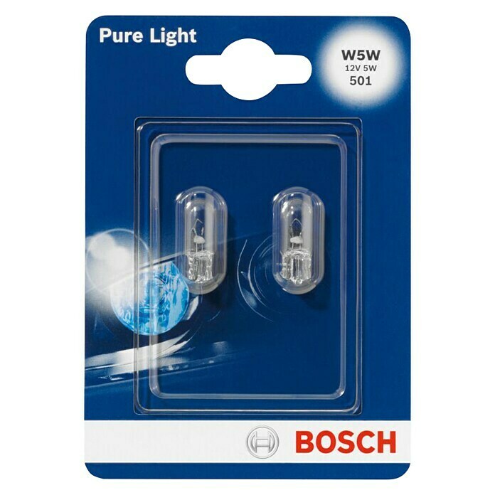 Bosch Glühlampe Pure Light (W5W, 5 W, 12 V, Weiß, 2 Stk.)