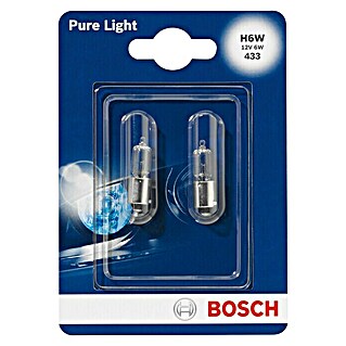 Bosch Glühlampe Pure Light (H6W, 6 W, 12 V, Weiß, 2 Stk.)